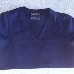 XXS Navy Blue Figs Scrub Top